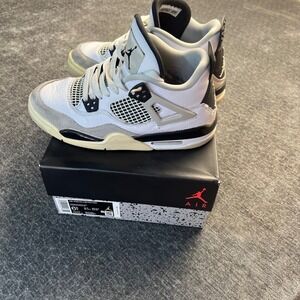 Air Jordan 4 Retro GS Military Black 6.5Y White Grey Black OG Box 408452-111